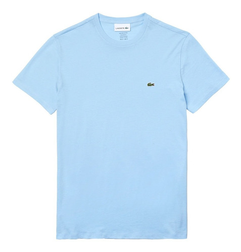 Remera Hombre Lacoste Pima Basica Original Cuello R Cielo