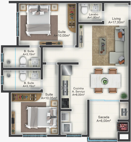 Imagem 6 de 23 de Apartamento Em Meia Praia, Itapema/sc De 68m² 2 Quartos À Venda Por R$ 589.000,00 - Ap1959304-s