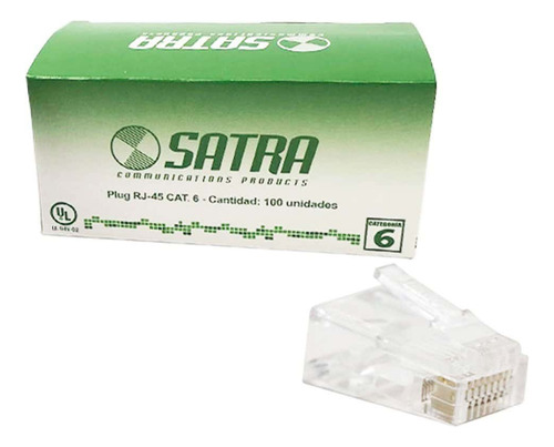 Conector Plug Rj45 Cat 6 Satra X 100 Und  Mihaba