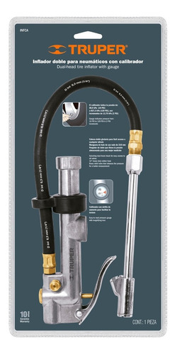 Imagen 5 de 10 de Calibrador Inflador Doble Cabeza 10 A120 Psi Truper Cuotas