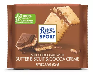 Tableta De Chocolate Ritter Sport Imporado 100g Butter Bis