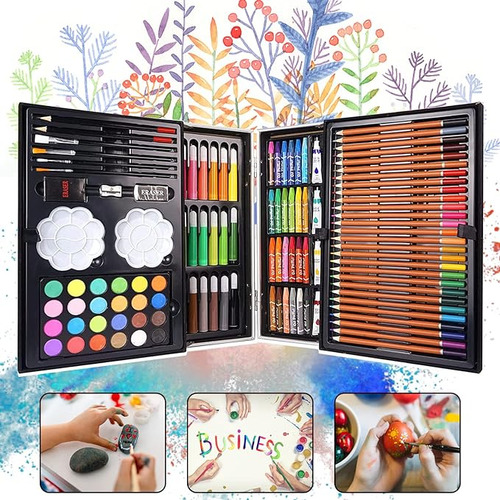 Estuche Rosa Portafolio Colores Dibujo