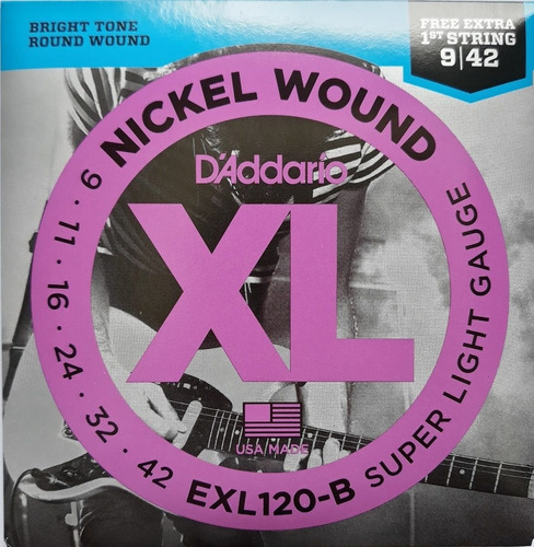Encordoamento Guitarra 09-42 Corda Extra D'Addario EXL120-B