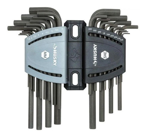 Juego De 26 Llaves Hexagonales Allen Husky Sae/mm