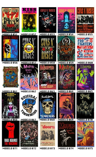 Imagem 5 de 10 de Kit 10 Impressos Fotográficos Show Poster De Bandas De Rock