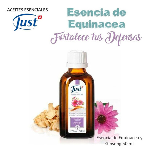 Imagen 2 de 7 de Esencia De Equinacea Ginseng 50ml Swiss Just Original