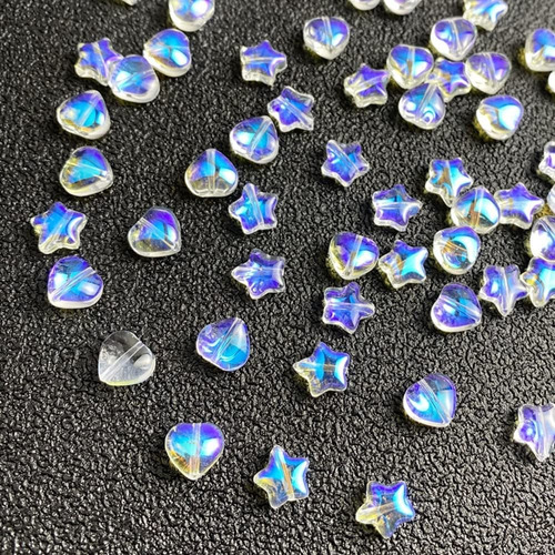 160 Cuentas De Cristal Con Forma De Corazón De Estrella, Cue