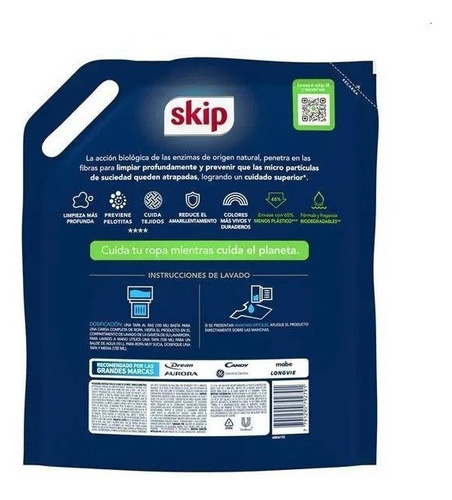 Skip Jabón Liquido Para Ropa Doypack X 3 Litros