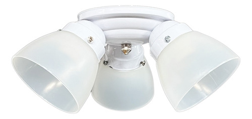 Plafon Aplique P/ Ventilador 3 Luces E27 Blanco Outlet