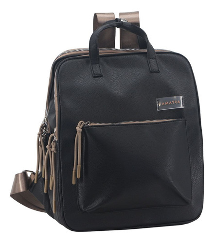 Mochila Amayra Negra Negro Liso