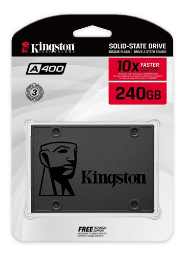 Imagen 1 de 1 de Disco Duro Interno Estado Solido Ssd Kingston A400240gb Sata