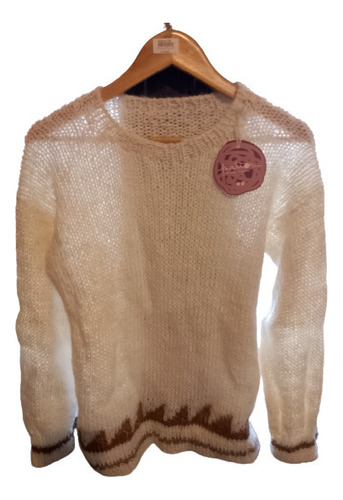 Sweater Artesanal 100% Fibra De Llama Natural. Nuevo.