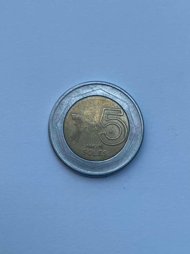 Moneda Bimetálica De 5 Soles Del Año 2002