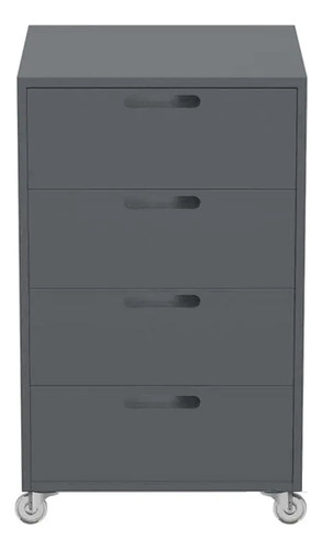 Gaveteiro Option 4 Gavetas Home Office Aço Fendi Rodinhas