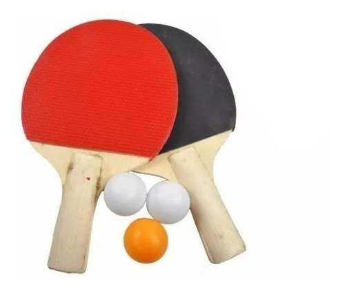 Kit Ping Pong Com 2 Raquetes E 3 Bolas - Tênis De Mesa