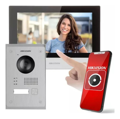 Vídeo Porteiro Ip Híbrido Kis703y-p Hikvision Bivolt Ip65