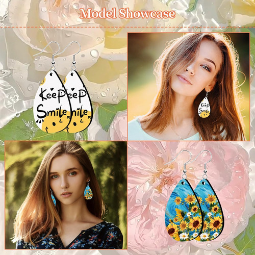 Dolwejoy Pendientes De Sublimación En Blanco, 50 Piezas En B