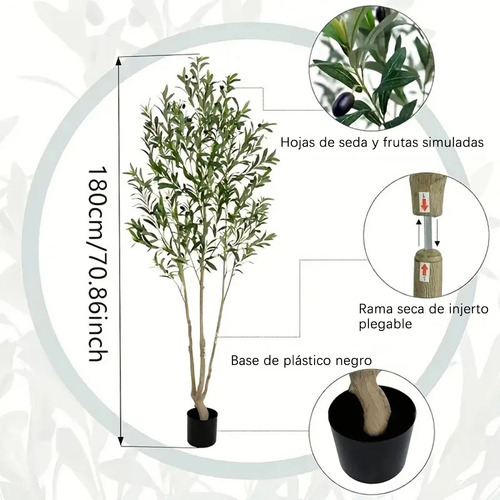 Ãrbol De Olivo Planta Artificial Realistamaceta 180 Cm Verde