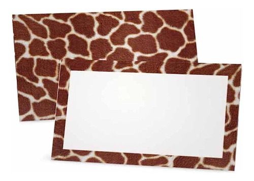 Jirafa Print Place Cards Flat Style 10 Pack Blank White Spac