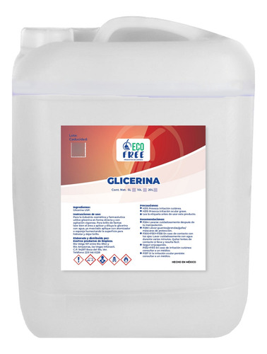 Glicerina Usp Ecofree 20l Super Rendidor