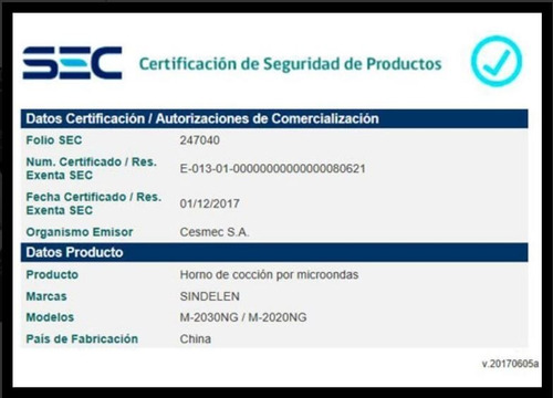 Microondas Sindelen M-2030ng Negro 20l 220v - 240v