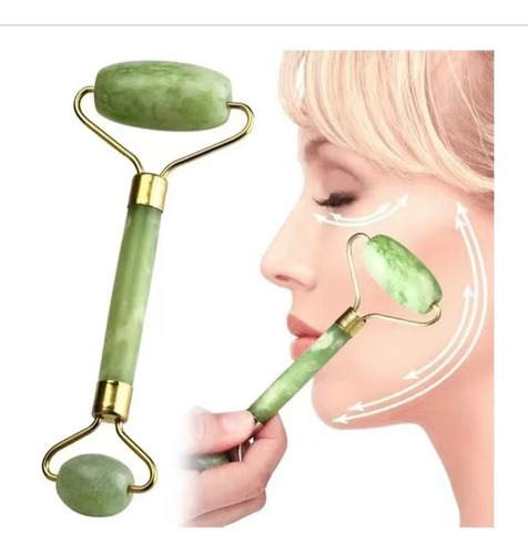 Rodillo De Jade Gua Sha Drenaje Linfático + Locion Facl A.h