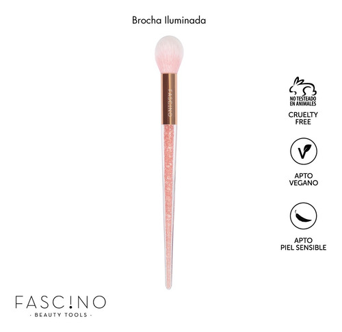 Imagen 5 de 10 de Set 6 Brochas Y Pinceles De Maquillaje Glitter Fascino