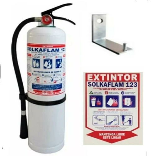 Extintor Solkaflam Agente Limpio 10 Lbs + Señal + Soporte