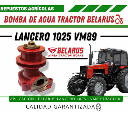 Bomba De Agua Tractor Belarus Lancero Vm89 1025