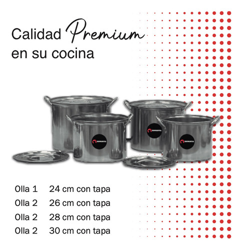 Juego De Ollas Con Tapa Acero Inoxidable 8 Pz Excellence Sho Color Plateado