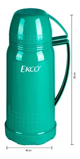 Termo D 1l. Ekco Classic De Ampolla De Vidrio Verde Turquesa