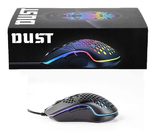 Mouse Gamer Dust Com Iluminação Em Rgb Lw010 E Cor Preto