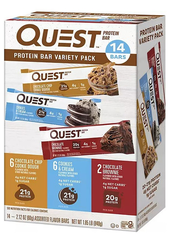 Quest Nutrition Barra Proteína Variado Pack 14pzs Importado