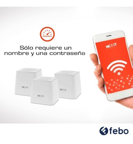 Router Wifi Nexxt 1200mbps 3 Nodes Mesh Garantía 2 Años Febo