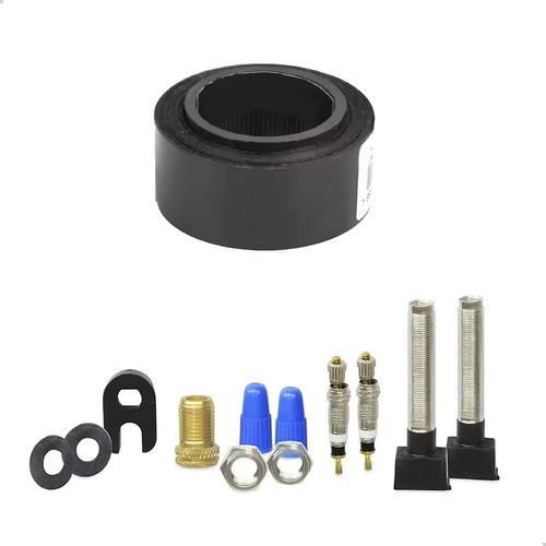 Kit Liquido Selante Tubeless Performance Session Sem Amônia 500ml Látex Natural Nano Partículas Com Par De Bico Válvula E Fita Para Pneu Mtb Speed Estrada Gravel Kevlar Bicicleta Bike