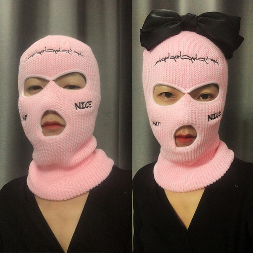 Cubierta Facial Con 3 Agujeros, Tejida Para Invierno, Resist