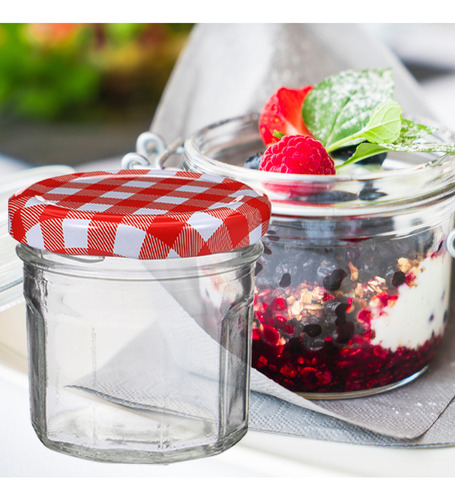 12 Tarros De Vidrio Para Mermelada Y Miel Con Tapa, 100 Ml
