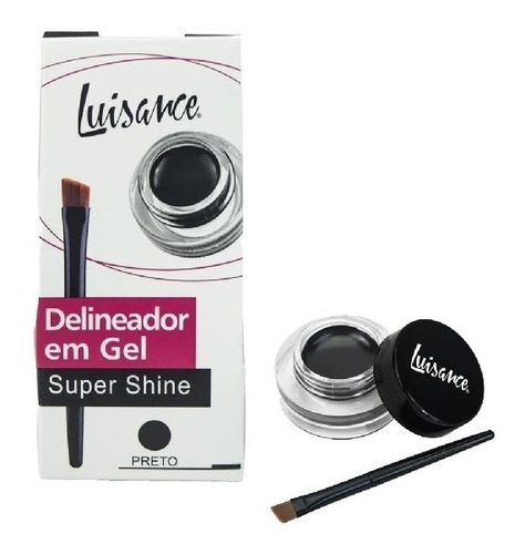 Delineador Em Gel Preto E Pincel De Aplicação Luisance Efeito Mate