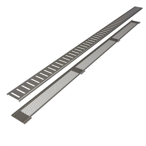 Kit 12 Ralo Linear 5x100cm Inox Escovado Tela Anti Inseto