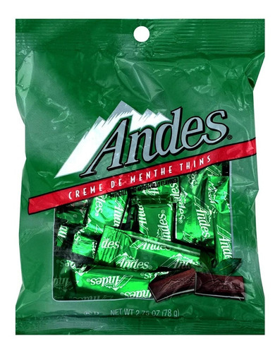 Chocolate De Menta Andes Creme De Menthe Thins Kosher 78g