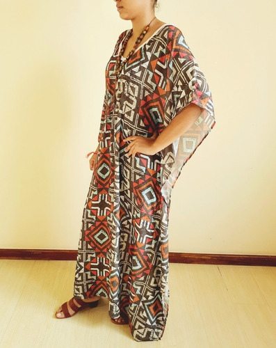 Imagem 5 de 6 de Vestido Feminino Tecido Longo Hilda