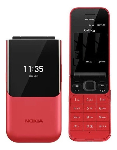 Nokia Flip Celular Com Tampa Tecla Grande Para Idoso Vermelho