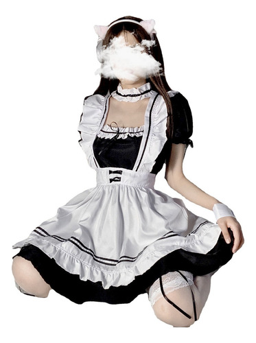 Vestido De Cosplay De Muñeca Gothic Lolita Maid Kawaii