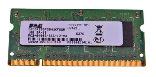 Memoria Notebook Smart Pc2-6400s 1gb 2rx16 Ddr2