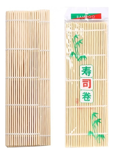 Pack 12 Esterilla Redonda Bambú Para Sushi 24x24cm - Set De
