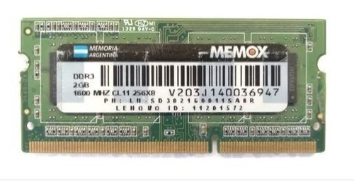 Memoria Ram Sodimm Ddr3 2gb 1600mhz Memox - 1.5v