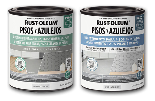 Kit Pisos Y Azulejos Base Gris Piedra + Protector Mate