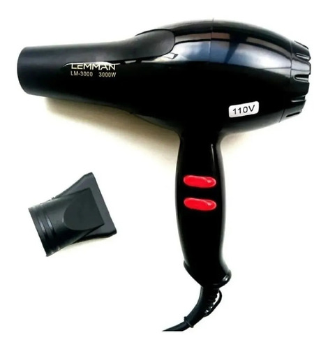 Secador Potente Pelo Cabello Lm 3000 W + Una Boquilla Negro 