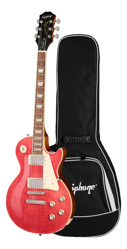 Guitarra Eléctrica EpiPhone Standard 60s Figured Rosa Funda Color Fucsia Orientación De La Mano Diestro