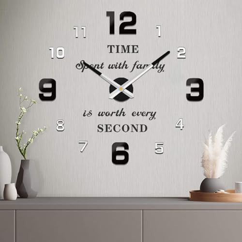Reloj De Pared Diy Sin Marco, Espejo 3d, Gran Silencio, Calc